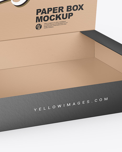 Download Opened Paper Box Mockup In Box Mockups On Yellow Images Object Mockups