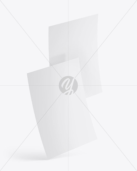Two A4 Papers Mockup PSD #3