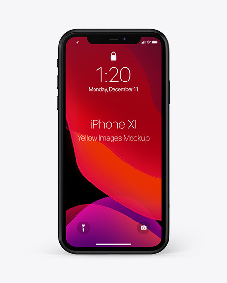 Apple Iphone 11 Mockup In Device Mockups On Yellow Images Object Mockups