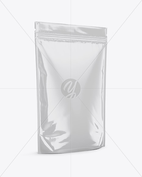 Glossy Stand Up Pouch Mockup Halfside View In Pouch Mockups On Yellow Images Object Mockups