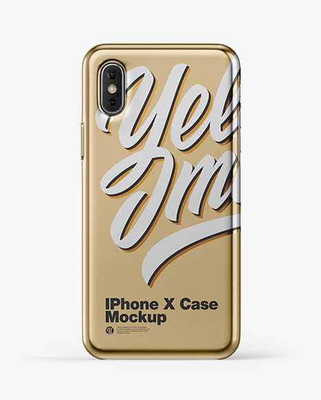 Download Iphone X Metallic Case Mockup In Device Mockups On Yellow Images Object Mockups PSD Mockup Templates