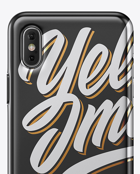 Download Iphone X Metallic Case Mockup In Device Mockups On Yellow Images Object Mockups PSD Mockup Templates