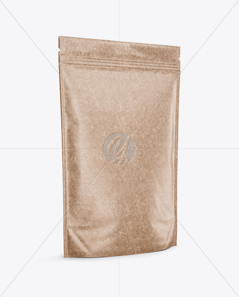 Kraft Stand-Up Pouch Mockup - Halfside View