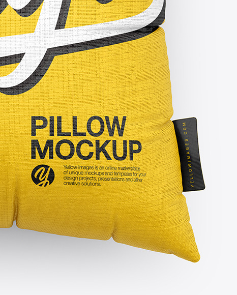 Download Square Pillow Mockup In Object Mockups On Yellow Images Object Mockups