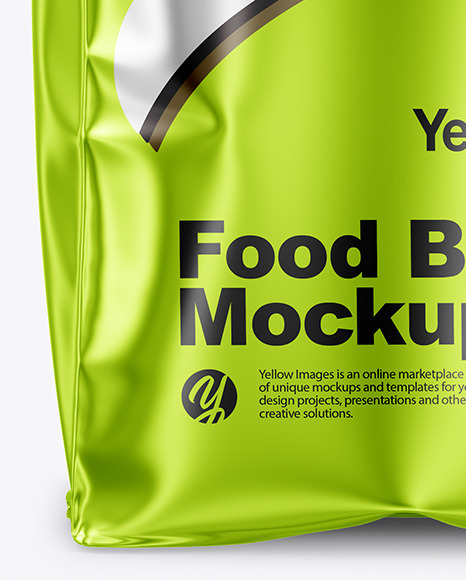 Download Metallic Food Bag Mockup In Bag Sack Mockups On Yellow Images Object Mockups PSD Mockup Templates