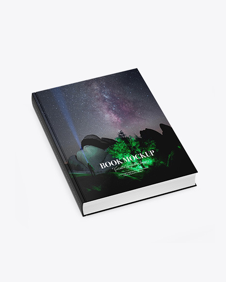 Download Book w/ Matte Cover Mockup - Half Side View (High Angle Shot) - Stationery Mockups