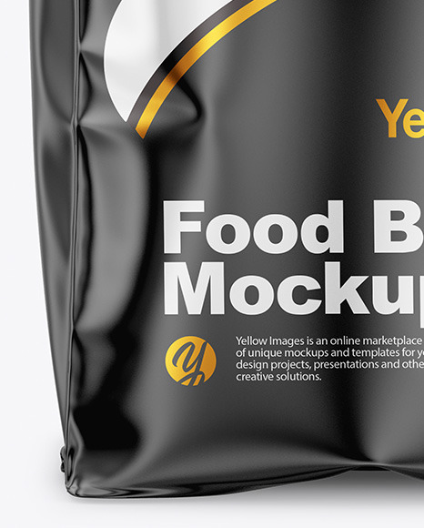 Download Glossy Food Bag Mockup In Bag Sack Mockups On Yellow Images Object Mockups