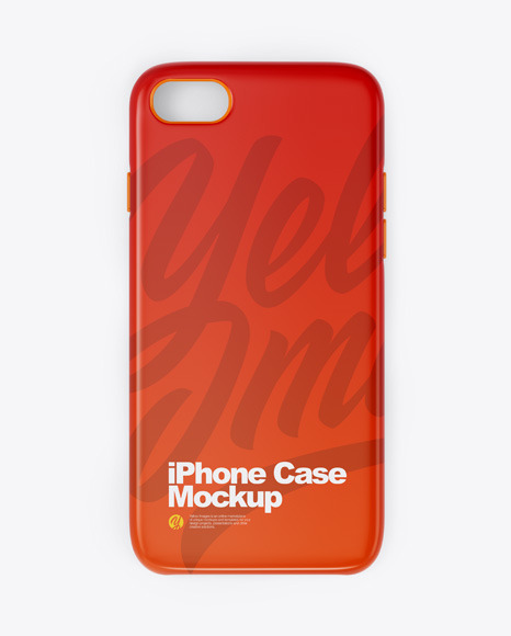 Download Iphone Glossy Case Mockup In Device Mockups On Yellow Images Object Mockups PSD Mockup Templates