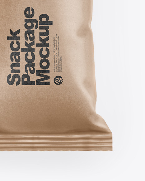 Download Kraft Paper Snack Package Mockup In Flow Pack Mockups On Yellow Images Object Mockups PSD Mockup Templates