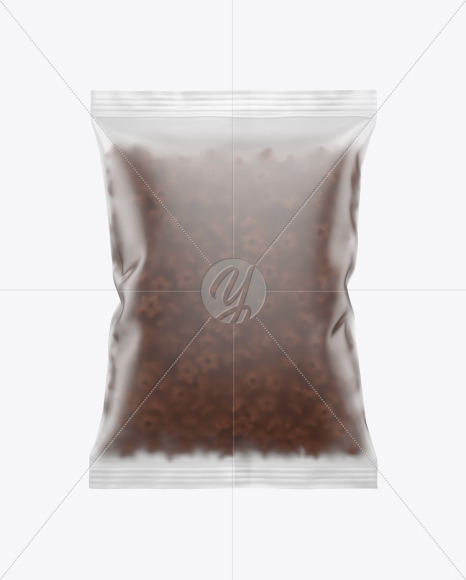 Download Frosted Bag With Chocolate Stars Cereal Mockup In Bag Sack Mockups On Yellow Images Object Mockups PSD Mockup Templates