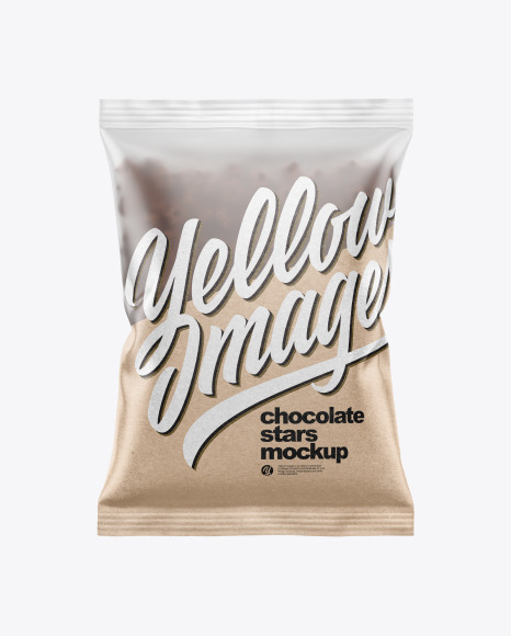 Download Frosted Bag With Chocolate Stars Cereal Mockup In Bag Sack Mockups On Yellow Images Object Mockups Yellowimages Mockups