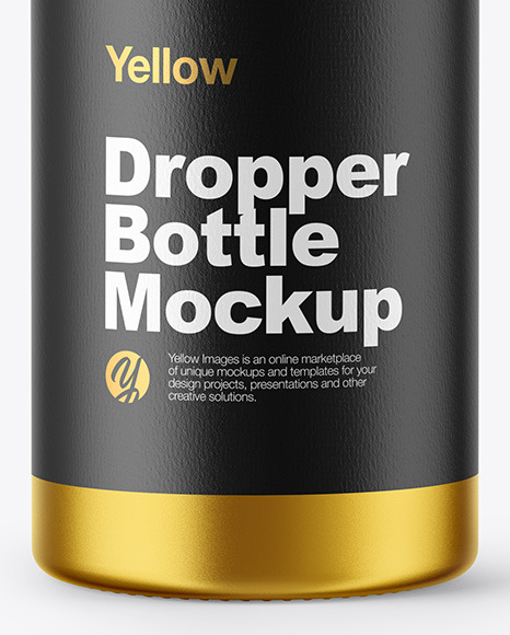 Metallized Dropper Bottle Mockup PSD #1