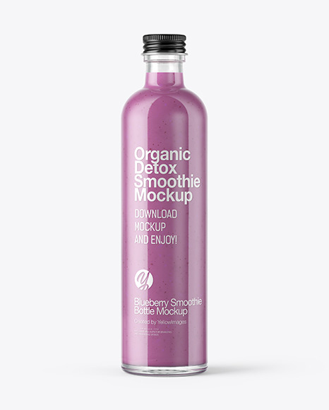 Blueberry Smoothie Bottle Mockup