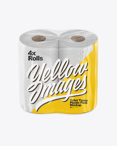 Download Toilet Paper 4 Pack Mockup In Packaging Mockups On Yellow Images Object Mockups PSD Mockup Templates