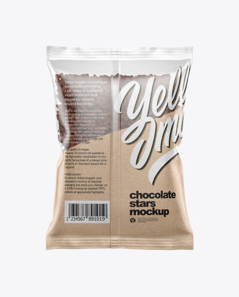 Bag With Chocolate Stars Cereal Mockup PSD #6