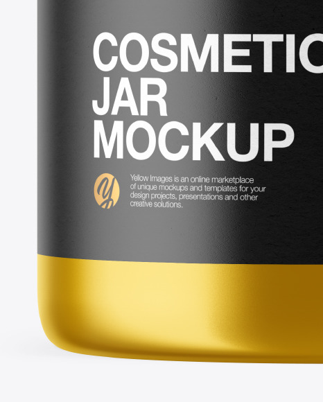 Metallic Cosmetic Jar Mockup In Jar Mockups On Yellow Images Object Mockups