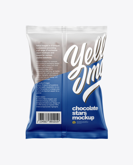 Download Frosted Bag With Chocolate Stars Cereal Mockup In Bag Sack Mockups On Yellow Images Object Mockups PSD Mockup Templates