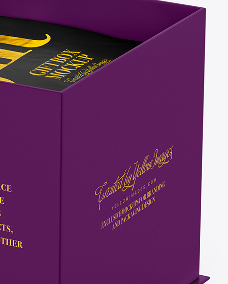 Download Opened Matte Box Mockup In Box Mockups On Yellow Images Object Mockups PSD Mockup Templates