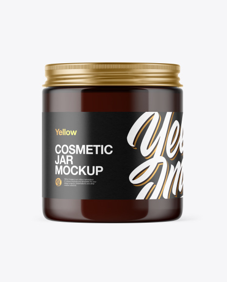 Dark Amber Cosmetic Jar Mockup