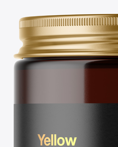 Dark Amber Cosmetic Jar Mockup In Jar Mockups On Yellow Images Object Mockups