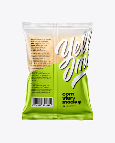 Frosted Bag With Honey Stars Cereal Mockup PSD #1