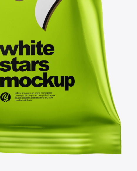 Download Frosted Bag With Corn Stars Cereal Mockup In Bag Sack Mockups On Yellow Images Object Mockups PSD Mockup Templates