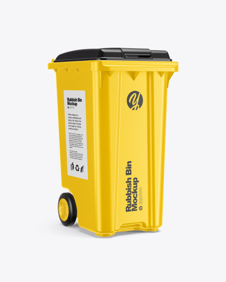 Download Textured Plastic Rubbish Bin Psd Mockup Half Side View Yellowimages