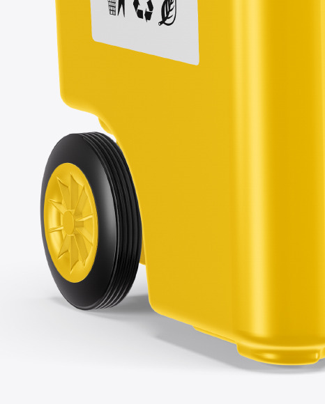 Plastic Rubbish Bin Mockup In Object Mockups On Yellow Images Object Mockups