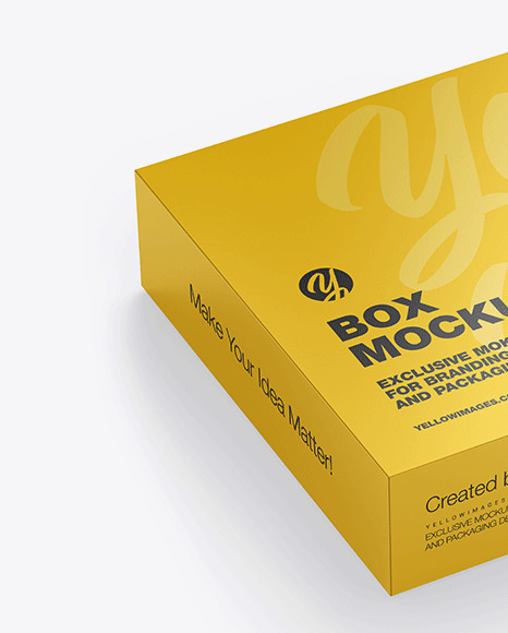 Glossy Paper Box Mockup In Box Mockups On Yellow Images Object Mockups