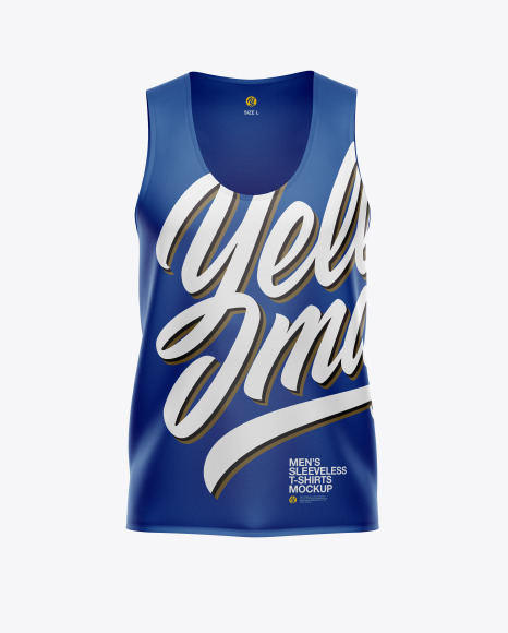 Men's Sleeveless Shirt Mockup in Apparel Mockups on Yellow Images Object Mockups