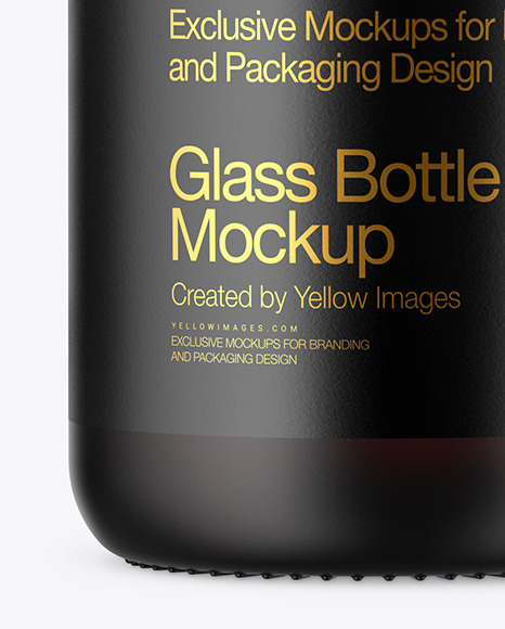 Frosted Dark Amber Glass Bottle Mockup In Bottle Mockups On Yellow Images Object Mockups