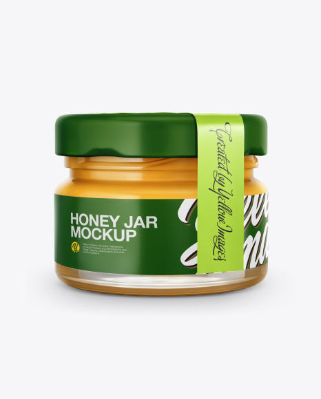 Download Glass Jar With Honey Mockup In Jar Mockups On Yellow Images Object Mockups