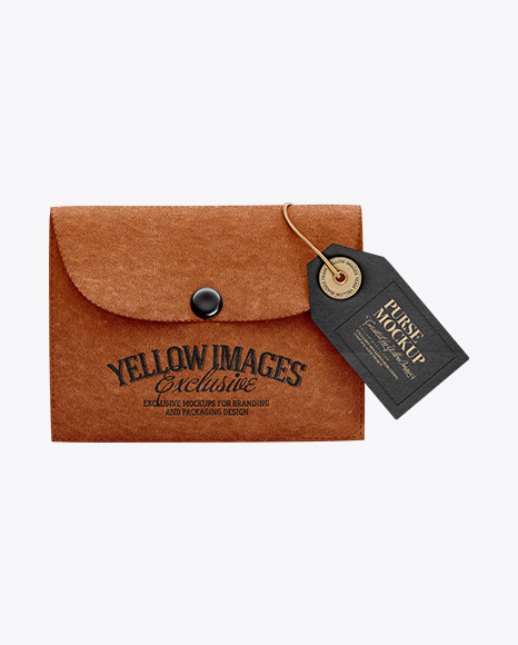 Leather Purse w/ Label Mockup