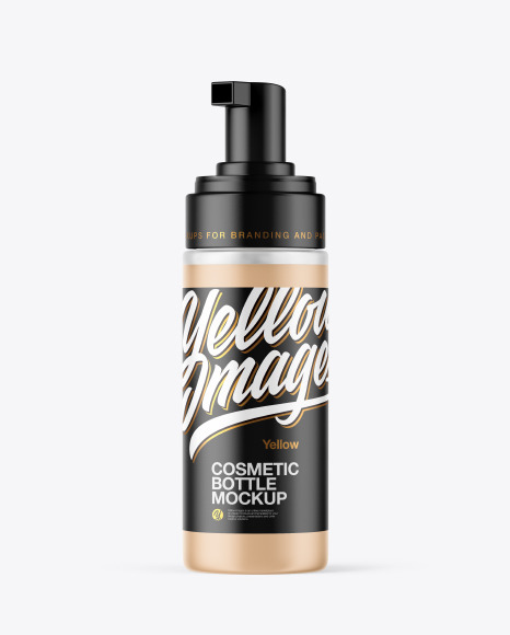 Frosted Cosmetic Bottle with Pump Mockup