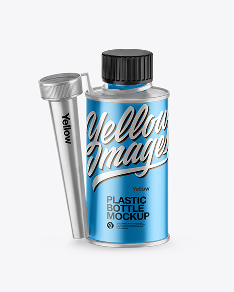 Metallic Bottle w/ Spout Cap Mockup