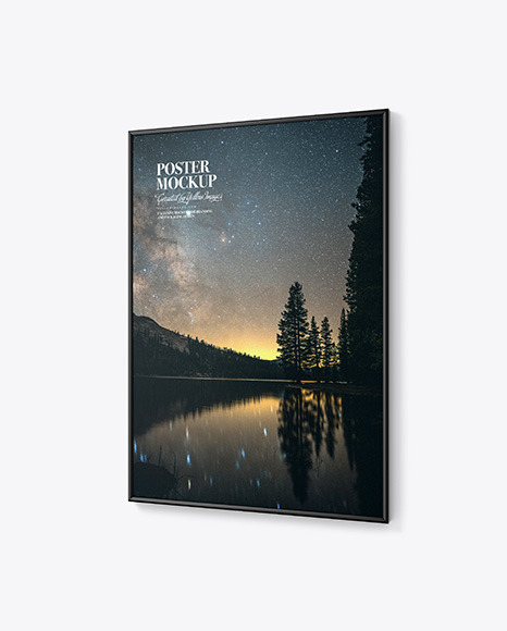 Metallic Frame Poster Mockup Mockup