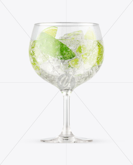 Gin & Tonic Cocktail Glass Mockup