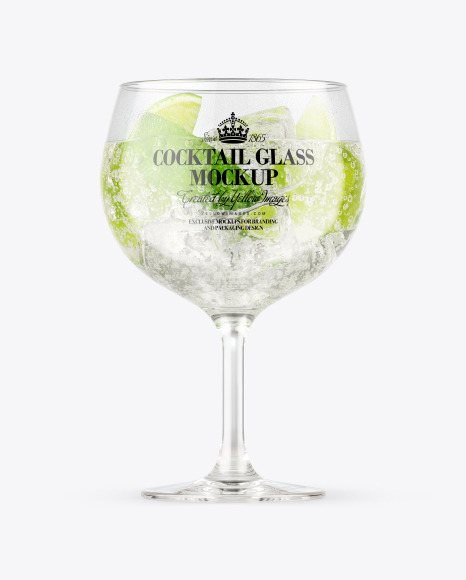 Gin & Tonic Cocktail Glass Mockup