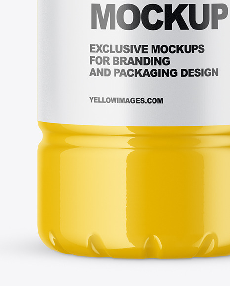 Download Glossy Pet Bottle Mockup In Bottle Mockups On Yellow Images Object Mockups PSD Mockup Templates