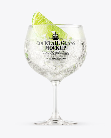 Download Gin Tonic Cocktail Glass Mockup In Cup Bowl Mockups On Yellow Images Object Mockups