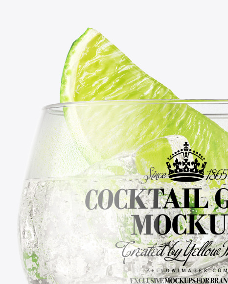 Download Gin Tonic Cocktail Glass Mockup In Cup Bowl Mockups On Yellow Images Object Mockups