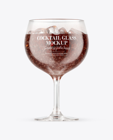 Download Rum Cola Cocktail Glass Mockup In Cup Bowl Mockups On Yellow Images Object Mockups