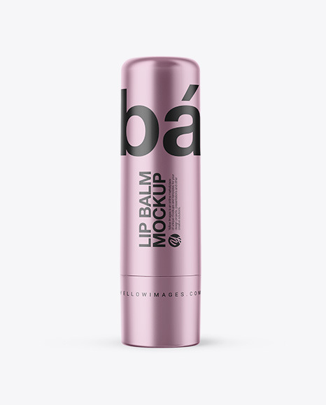 Metallized Lip Balm Tube With Transparent Cap Mockup PSD #2