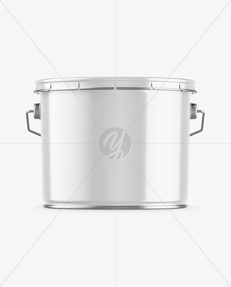 Glossy Paint Bucket Mockup In Bucket Pail Mockups On Yellow Images Object Mockups