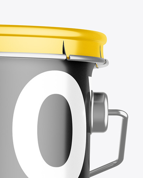 Download Glossy Paint Bucket Mockup In Bucket Pail Mockups On Yellow Images Object Mockups PSD Mockup Templates