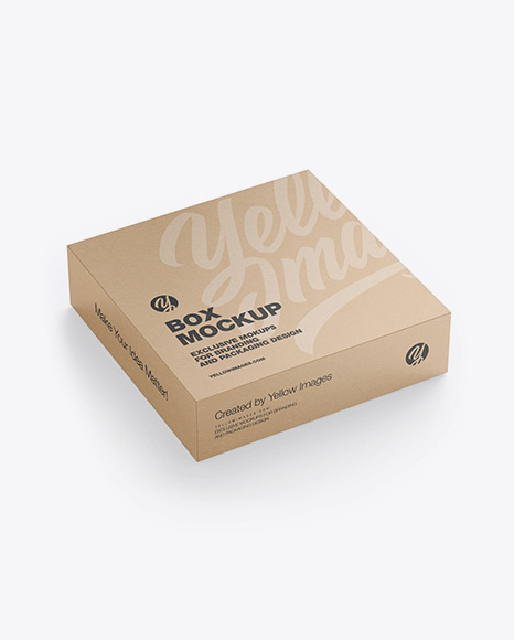 Download Kraft Paper Box Mockup In Box Mockups On Yellow Images Object Mockups