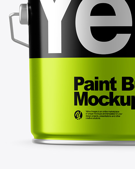 Download Metallic Paint Bucket Mockup In Bucket Pail Mockups On Yellow Images Object Mockups PSD Mockup Templates