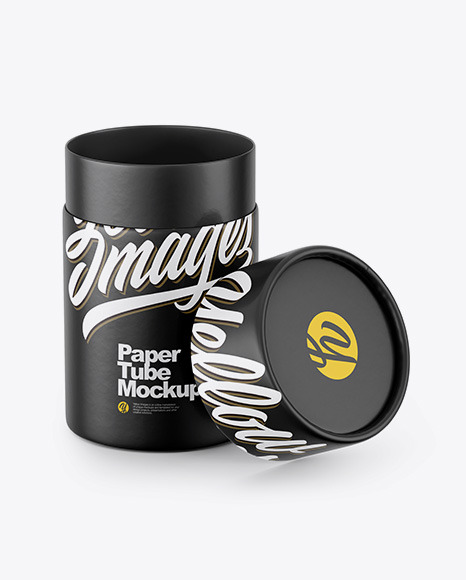 Download Opened Matte Paper Tube In Tube Mockups On Yellow Images Object Mockups Yellowimages Mockups