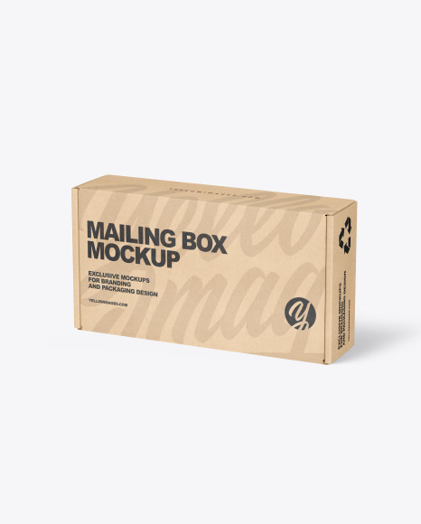 Download Kraft Paper Mailing Box Mockup in Box Mockups on Yellow ...