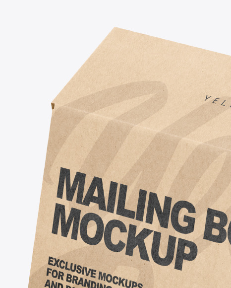 Download Opened Kraft Paper Mailing Box Mockup In Box Mockups On Yellow Images Object Mockups PSD Mockup Templates